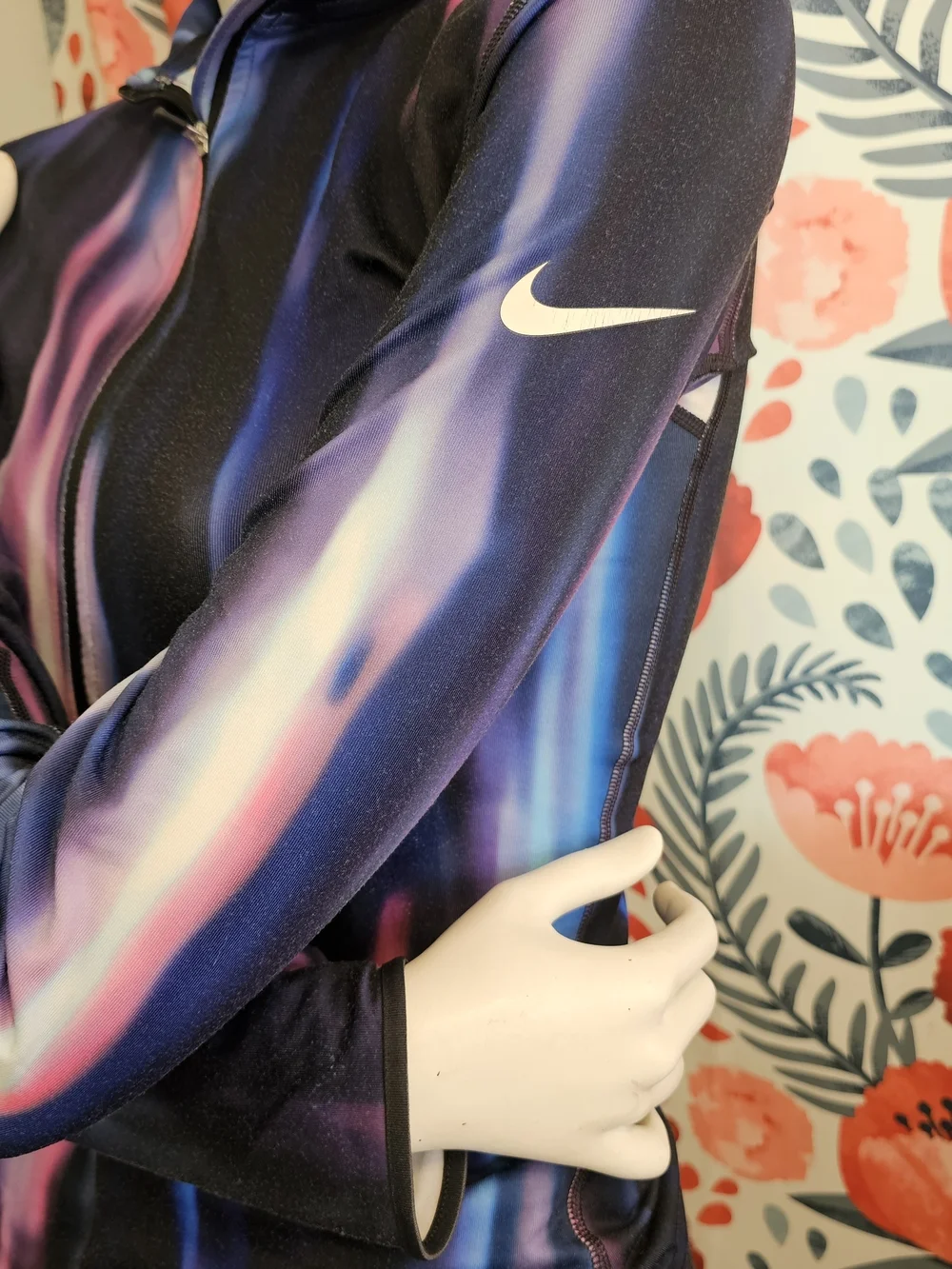 Nike Women's Zip-Front Dri Fit in Multicolor Aurora Print